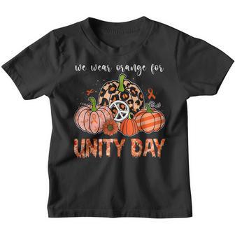 We Wear Orange For Unity Day Peace Pumpkin Halloween Youth T-shirt - Thegiftio UK