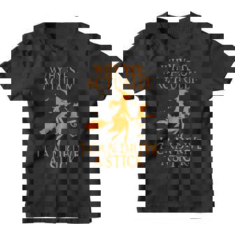 Why Yes Actually I Can Drive A Stick Halloween Witch & Cat V3 Youth T-shirt - Thegiftio