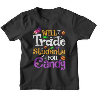 Will Trade Students For Candy Funny Halloween Sarcastic Youth T-shirt - Thegiftio UK