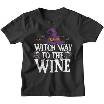 Witch Way To The Wine Halloween Witch Wine Youth T-shirt - Thegiftio UK