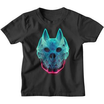 Wolf Skull Face For Halloween Colors Animal Outfit Youth T-shirt - Thegiftio UK