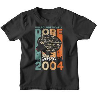 Womens 18Th Birthday Unapologetically Dope Since 2004 Black Afro Youth T-shirt - Thegiftio UK