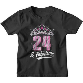Womens 24 And Fabulous 24 Year Old Gift 24Th Birthday Girl Womens Youth T-shirt - Thegiftio UK