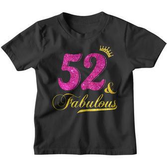 Womens 52 And Fabulous Diamond Crown Happy 52Nd Birthday Youth T-shirt - Thegiftio UK
