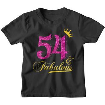 Womens 54 And Fabulous Diamond Crown Happy 54Th Birthday Youth T-shirt - Thegiftio UK