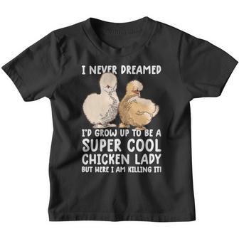 Womens Cool Chicken Women Girls Funny Chicken Farmer V2 Youth T-shirt - Thegiftio UK