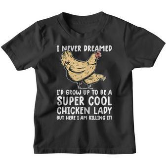Womens Cool Chicken Women Girls Funny Chicken Farmer V4 Youth T-shirt - Thegiftio UK