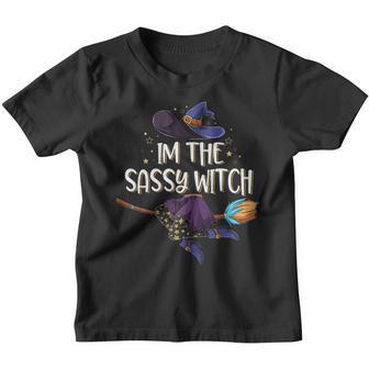 Womens Im The Sassy Witch Halloween Matching Group Costume Youth T-shirt - Thegiftio UK