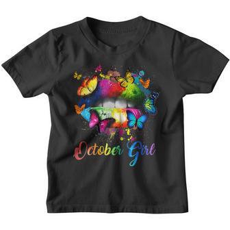 Womens October Girl A Queen Was Born In October Butterflies V2 Youth T-shirt - Thegiftio UK