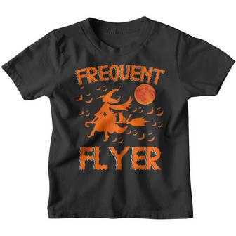 Womens Retro Frequent Flyer Witch Vintage Halloween Witches Costume Youth T-shirt - Thegiftio UK