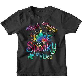 Womens Thick Thighs Spooky Vibes Halloween Costumes For Women 2022 Youth T-shirt - Thegiftio UK