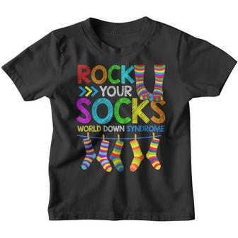 World Down Syndrome Day 2023 Boys Girls Kids Rock Your Socks Youth T-shirt | Mazezy DE