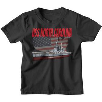 Ww2 Veterans Day Battleship Uss North Carolina Bb-55 Boy Kid Youth T-shirt - Seseable