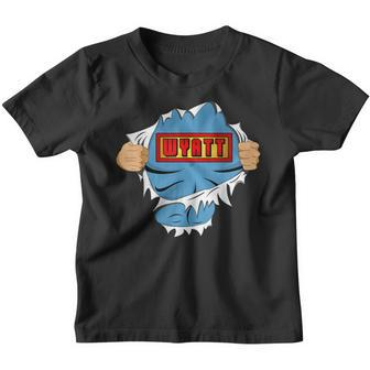 Wyatt Name Superhero Gift For Boys Named Wyatt Youth T-shirt - Seseable