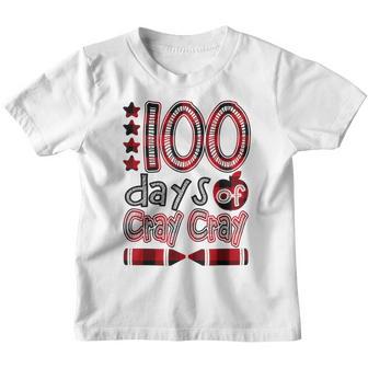 100 Days Cray Cray 100Th Day Of School Buffalo Plaid Teacher Youth T-shirt - Thegiftio UK