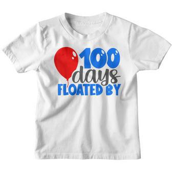 100 Days Floated By 100Th Day Of School Colorful Balloon Youth T-shirt - Thegiftio UK