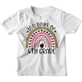 100 Days Of 5Th Grade School Teacher Smarter Rainbow Youth T-shirt - Thegiftio UK