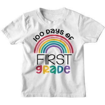 100 Days Of First Grade Happy 100Th Day Of School Rainbow Youth T-shirt - Thegiftio UK