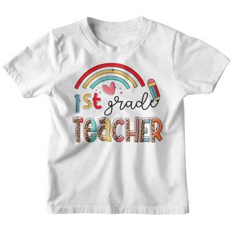 100 Days Of First Grade Teacher Back To School Teacher Life Youth T-shirt - Thegiftio UK