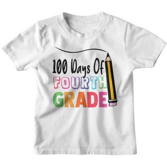100 Days Of Fourth Grade Back To School Happy 100Th Day Youth T-shirt - Thegiftio UK