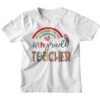 100 Days Of Fourth Grade Teacher Back To School Teacher Life Youth T-shirt - Thegiftio UK