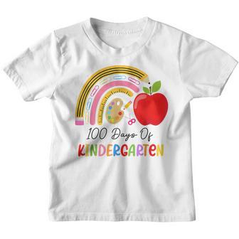 100 Days Of Kindergarten - Happy 100Th Day Of School Gift Youth T-shirt - Thegiftio UK