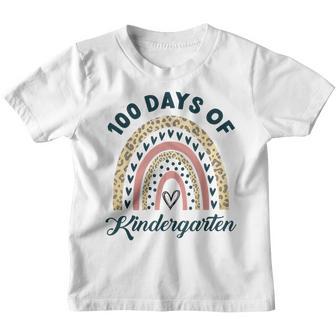 100 Days Of Kindergarten School - 100 Days Smarter Rainbow Youth T-shirt - Thegiftio UK