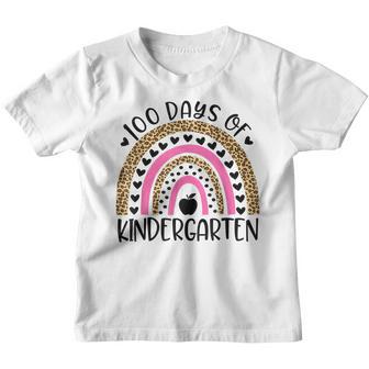 100 Days Of Kindergarten School Teacher Smarter Rainbow Youth T-shirt - Thegiftio UK