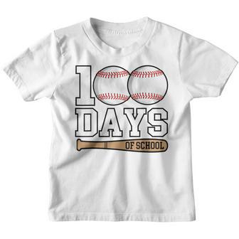100 Days Of School Baseball 100Th Day Of School Teacher Kids Youth T-shirt - Thegiftio UK