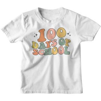 100 Days Of School Groovy Happy 100Th Day Of School Teachers Youth T-shirt - Seseable