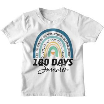 100 Days Smarter Rainbow Happy 100Th Day Of School Teacher V3 Youth T-shirt - Thegiftio UK