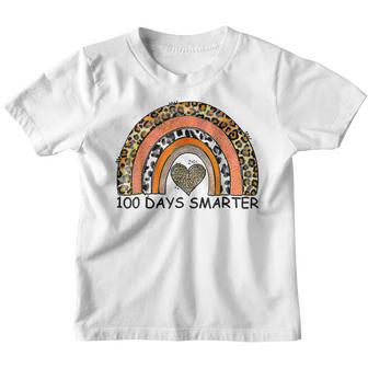 100 Days Smarter Rainbow Leopard 100Th Day Of School Teacher Youth T-shirt - Thegiftio UK