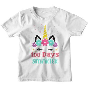 100 Days Smarter Unicorn 100 Days Of School 100Th Day Youth T-shirt - Seseable