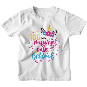 100 Magical Days 100Th Day Of School Girl Unicorn Costume Youth T-shirt - Thegiftio UK