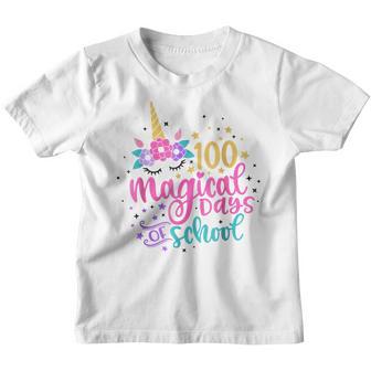 100 Magical Days Of School Unicorn Gift Teacher Student V3 Youth T-shirt - Thegiftio UK