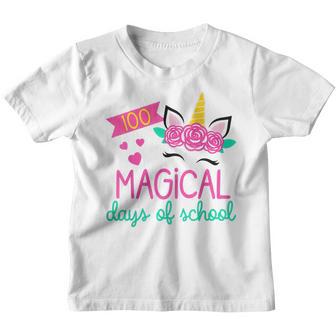 100Th Day Of School Unicorn 100 Magical Days Teacher Girls Youth T-shirt - Thegiftio UK