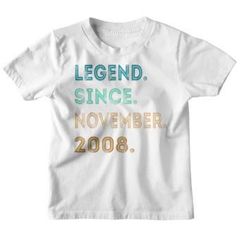 14 Year Old Gifts Legend Since November 2008 14Th Birthday Youth T-shirt - Thegiftio UK