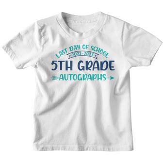2023 Last Day Of School Autograph 5Th Grade Graduation Party Youth T-shirt - Thegiftio UK