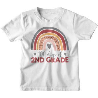 2Nd Grade Happy 100Th Day Of Preschool Colourful Rainbow Youth T-shirt - Thegiftio UK