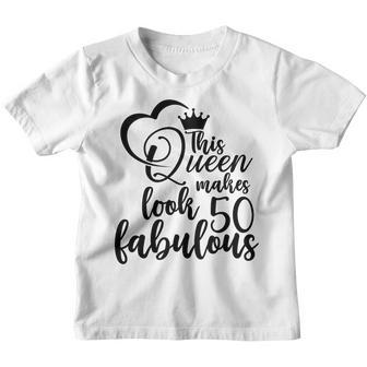 50Th Birthday Gift This Queen Makes 50 Look Fabulous Youth T-shirt - Thegiftio UK