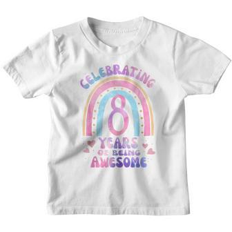 8Th Birthday Girl Tie Dye 8 Years Of Being Awesome Bday Youth T-shirt - Thegiftio UK