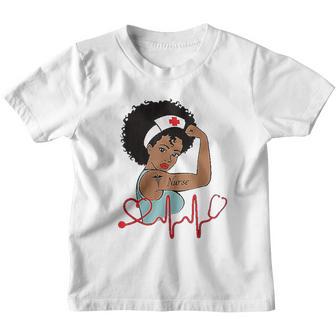 African American Nurse Strong Melanin Girl Melanin Nurse Youth T-shirt - Thegiftio UK