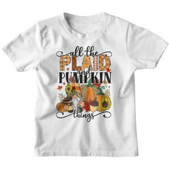 All The Plaid And Pumpkin Things Pumpking Leopard Gnome Youth T-shirt - Thegiftio UK