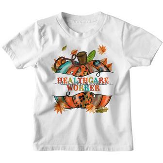 Autumn Fall Healthcare Worker Thankful Grateful Blessed Youth T-shirt - Thegiftio UK