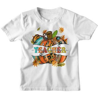 Autumn Fall Outfit Teacher Thankful Grateful Blessed Pumpkin V12 Youth T-shirt - Thegiftio UK