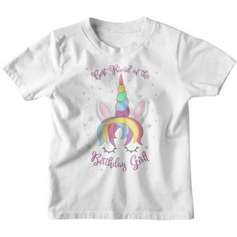 Best Friend Of The Birthday Girl Unicorn Face Youth T-shirt - Thegiftio UK
