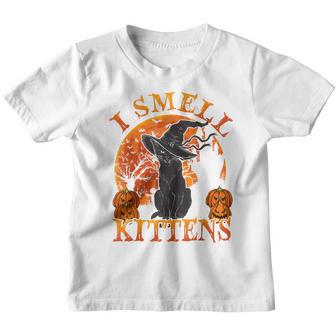 Black Cat Halloween- I Smell Kittens Women Men Kids Youth T-shirt - Thegiftio UK