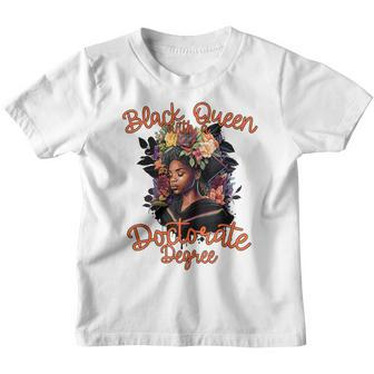 Black Queen Doctorate Phd Degree Graduation Psyd Edd Youth T-shirt | Mazezy