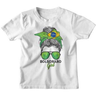 Bolsonaro 2022 Brazilian Girl Brazil Flag Brasil Youth T-shirt - Thegiftio UK