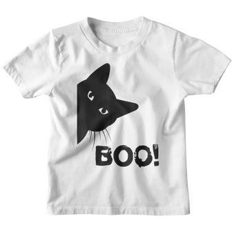Boo Hiding Peekaboo Scary Funny Halloween 2022 Cat Lovers Youth T-shirt - Thegiftio UK